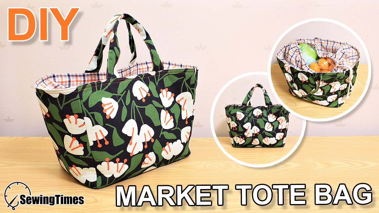 DIY MARKET TOTE BAG | Shopping Bag Sewing Tutorial | Basket bag [sewingtimes]