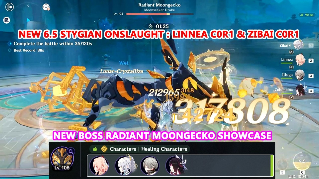 New 6.5 Stygian Onslaught : Linnea C0R1 & Zibai C0R1 New Boss Radiant Moongecko Showcase