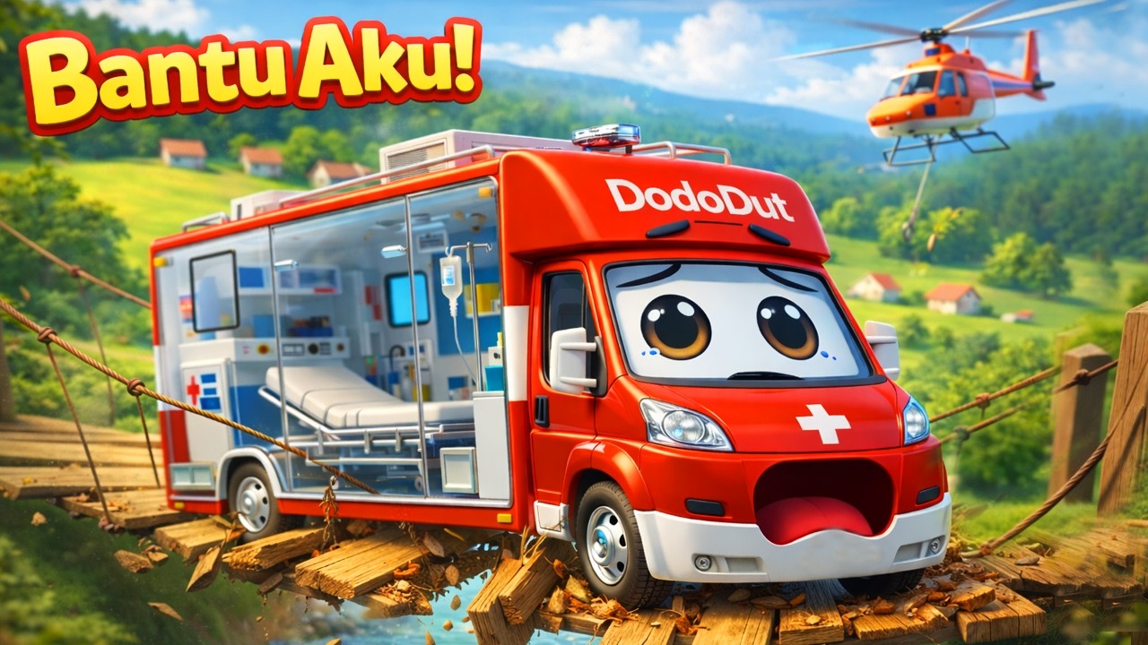 Ambulan Terjebak! 😮🚑 - Roda Roda Ambulan Berputar 🎵| Lagu Mobil Anak Edukatif Terbaru 3D Animasi 🎨