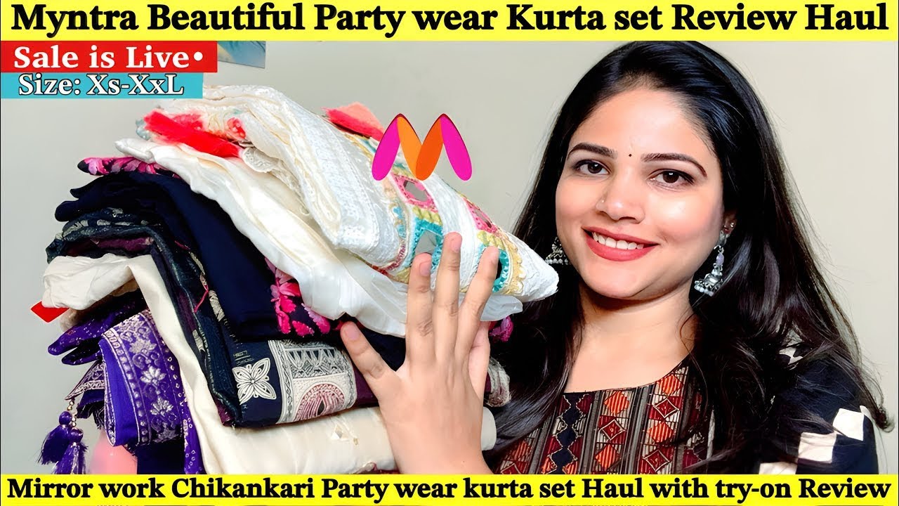 Myntra Chikankari kurta set Haul | Party wear kurta set Haul | wedding special Honest Review✨