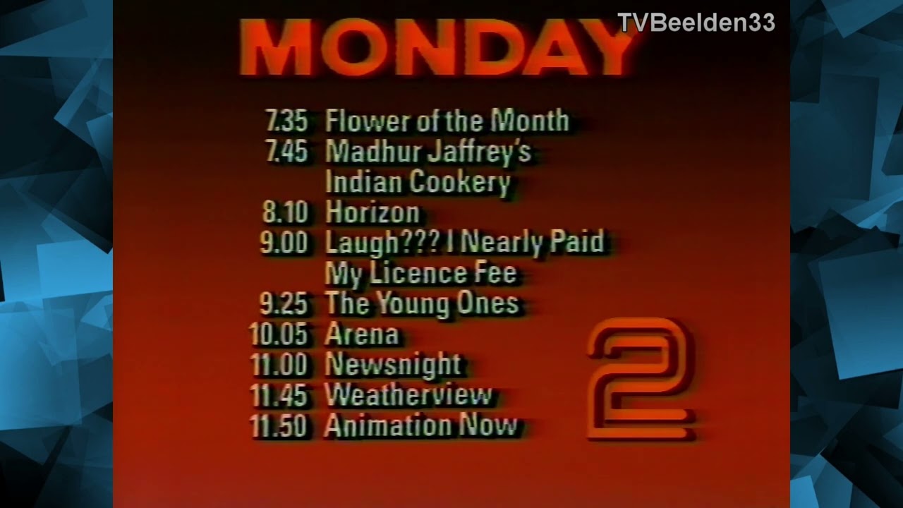 BBC2 closedown and clock (31-03-1985)