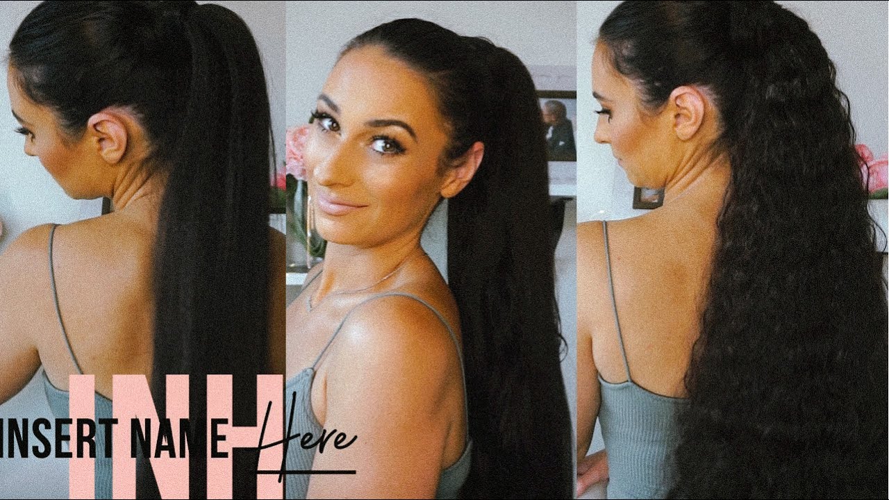 INSERT NAME HERE (INH HAIR) REVIEW + TUTORIAL ( MIYA + SHAYLA PONYTAIL EXTENSIONS ) SO EASY TO USE!!