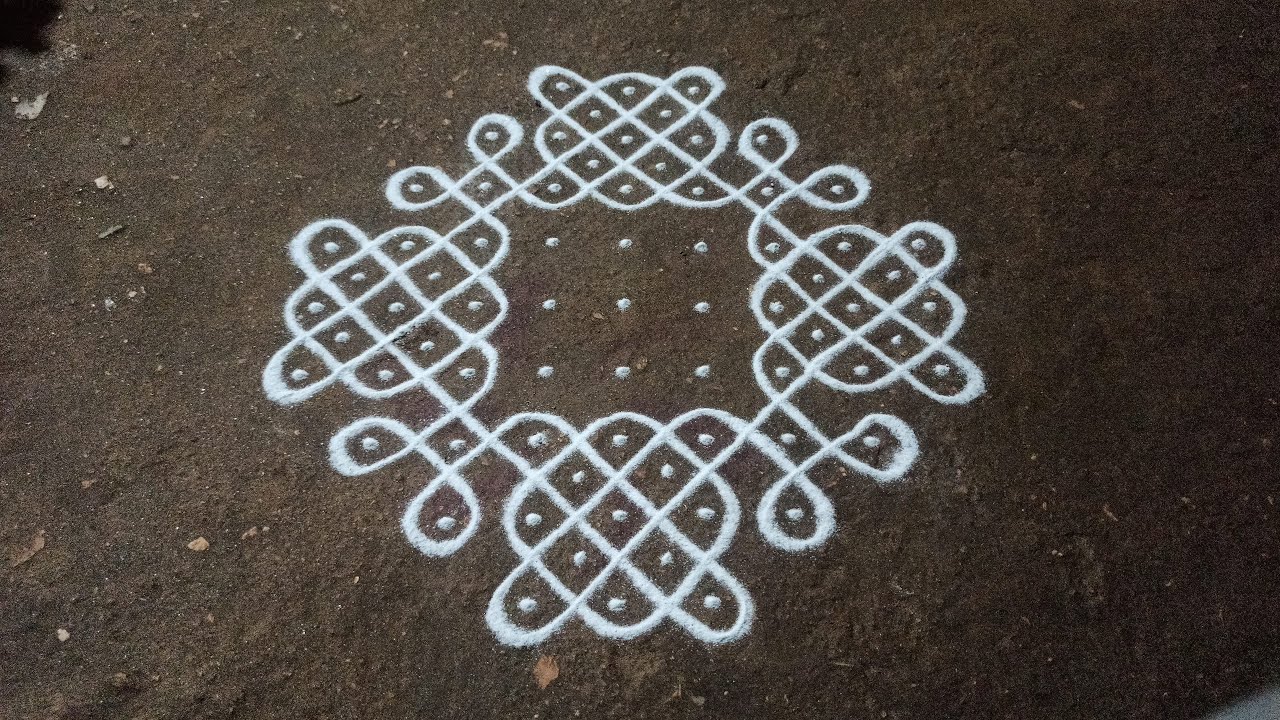 9 x 3 dots simple beautiful sikku kololam | easy trending beginners kambi kolam | SathyaSelva Arts