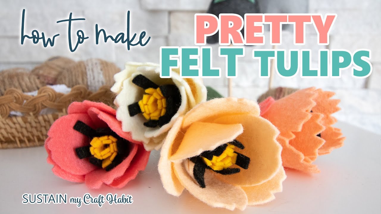 How to Make Colorful Parrot and Garden Tulips from Felt! 🌷🌷🌷