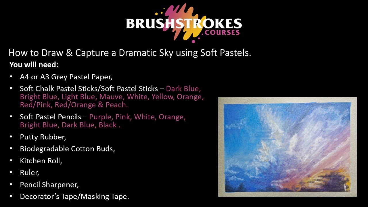 How to Draw & Capture a Dramatic Sky using Soft Pastels.