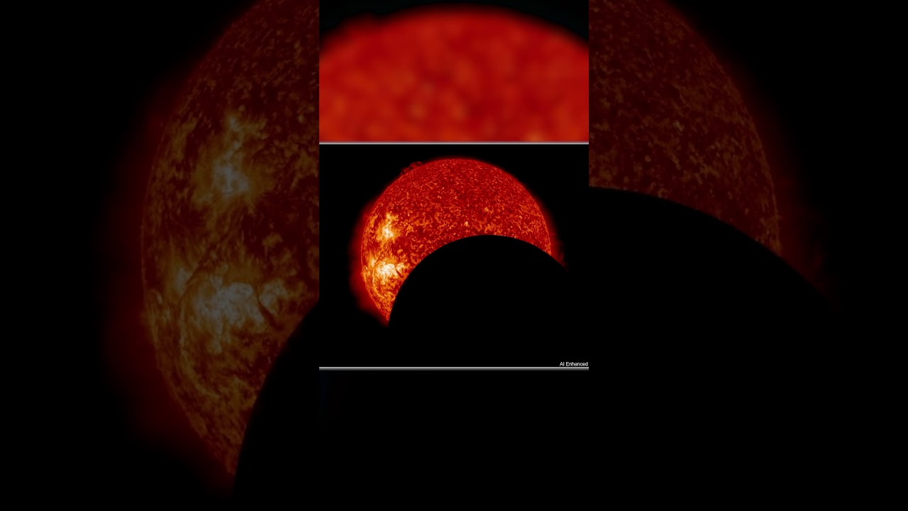 Stellar Spectacle: SDO Witnesses a Lunar Transit and Solar Marvels 🌞 (AI Enhanced) #shorts #short