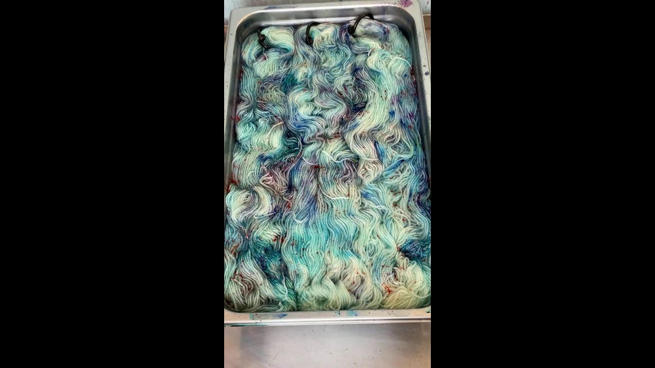 Hand Dyeing Yarn. Showing how I hand dyed yarn using one of my favorite techniques.