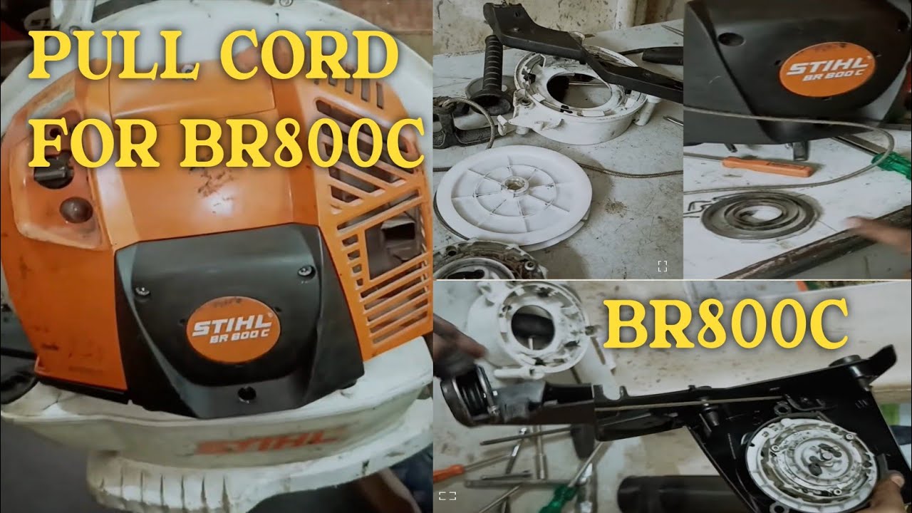 How to fix Stihl BR 800 Pull Cord / just 3 minutes ! Stihl BR-800-C Recoil-starter-rope fix it ,