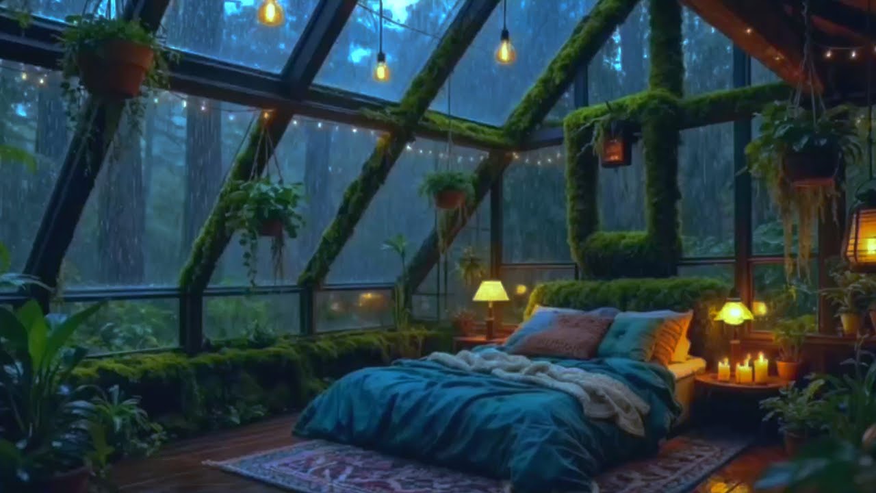 Deep Sleep with Rain & soft Thunder 🌧️⛈️ Cozy Night Ambience