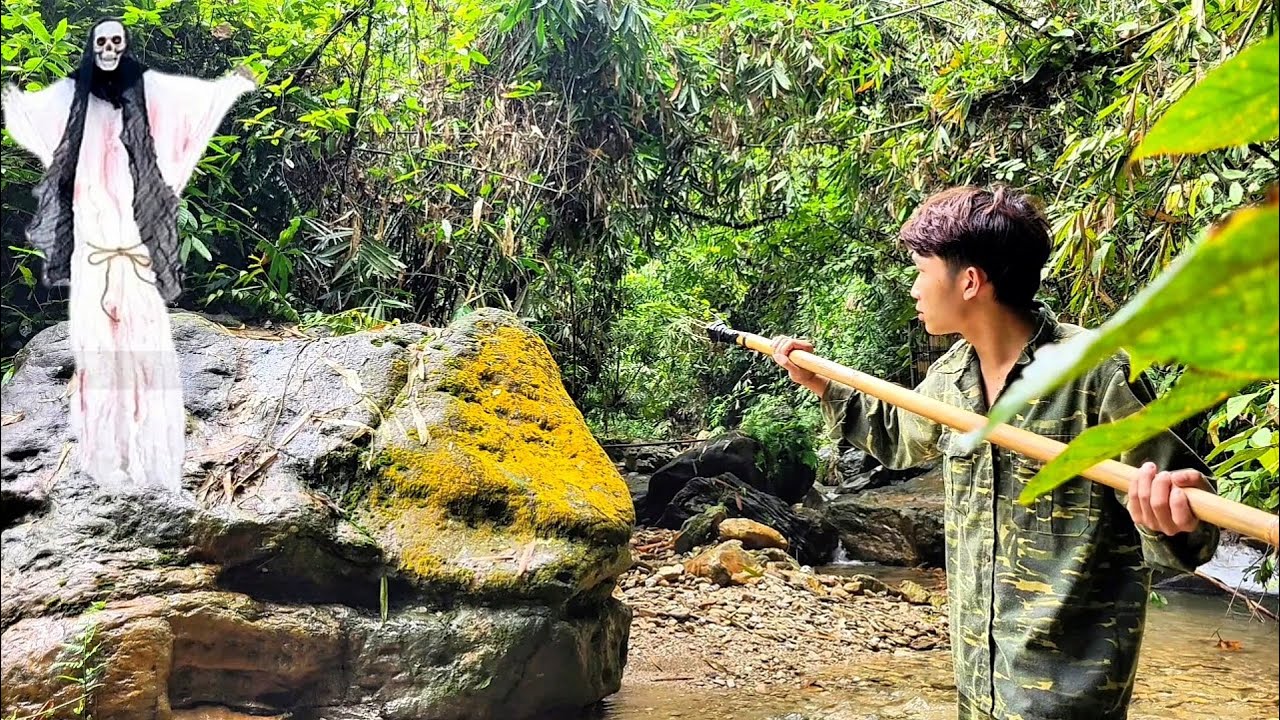 Binh's super fishing skills. How to create a simple but very effective fish trap