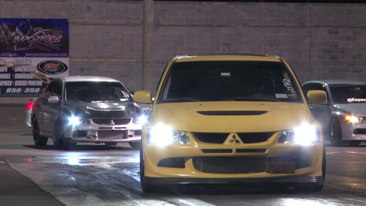 Nyce1s - E-Spec / Matt's Mitsubishi Yellow Evolution @ Atco Dragway...