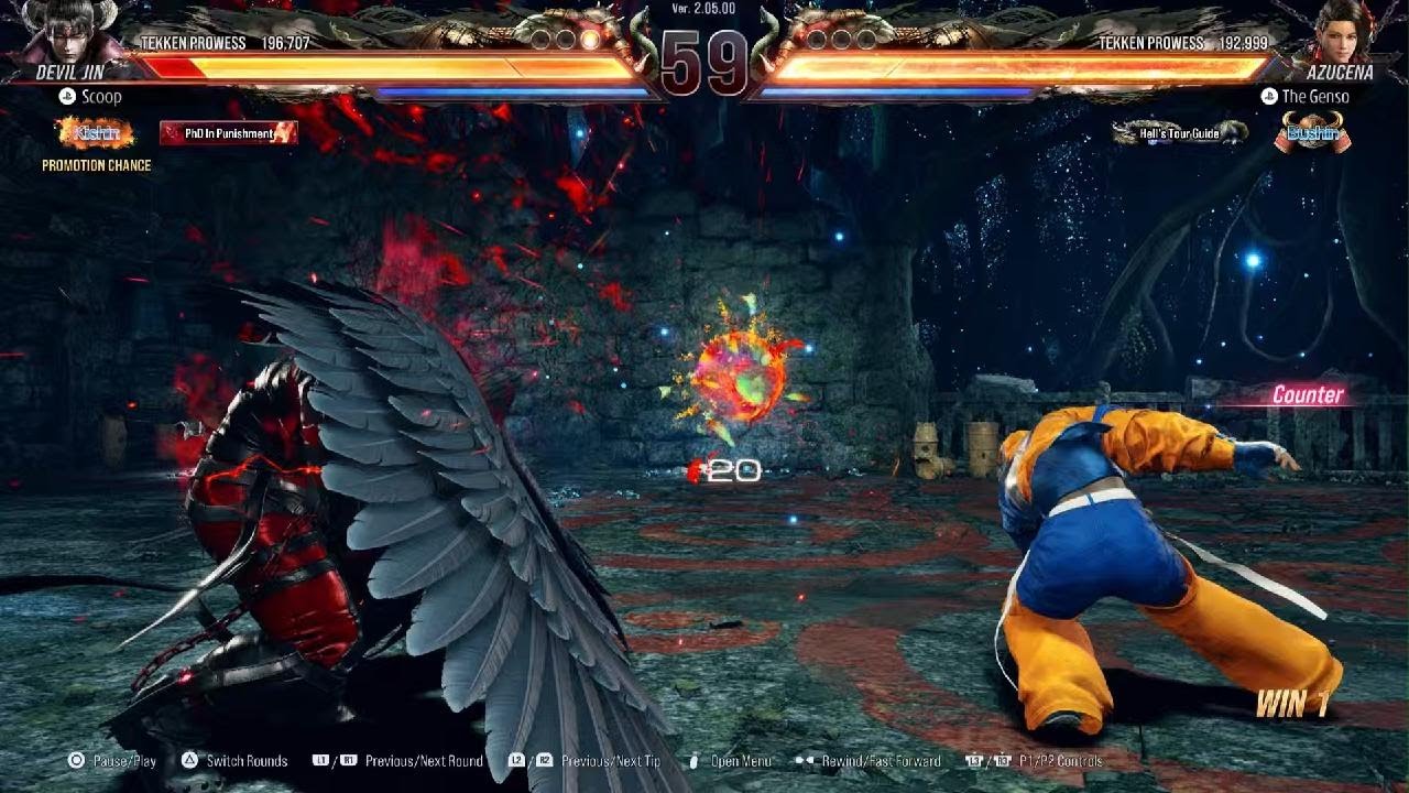 T8 ver 2.05 Devil Jin vs Azucena 1+2