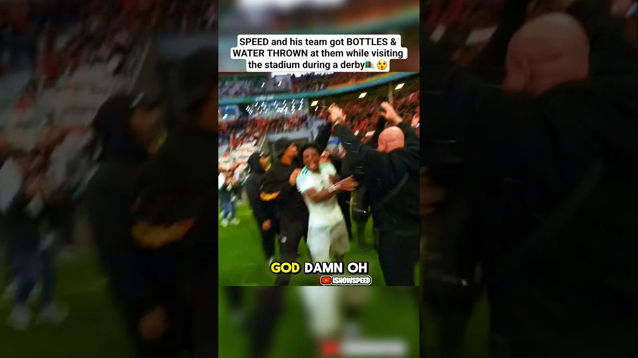 SPEED And His Team  Got BOTTLES & WATER THROWN At Them😲🇩🇿 #ishowspeed #algeria #football