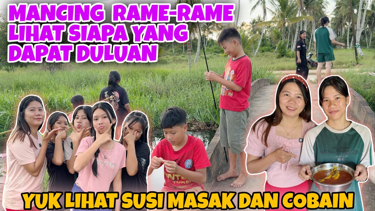 BERSAMA GENG ANAK-ANAK KAMI MANCING DI SUNGAI SIAPA DAPAT IKAN PALING BANYAK