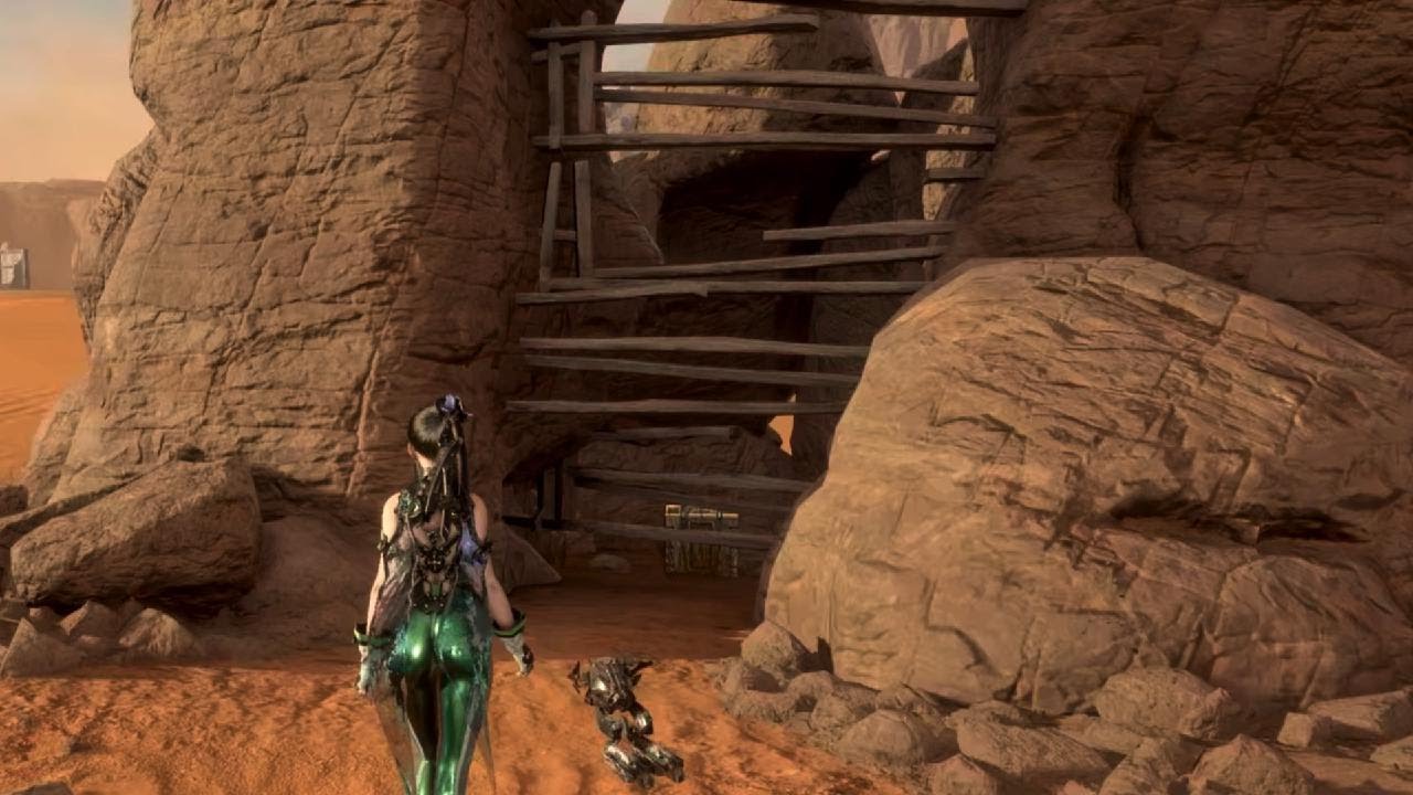 Stellar Blade Great Desert Crate behind beams.
