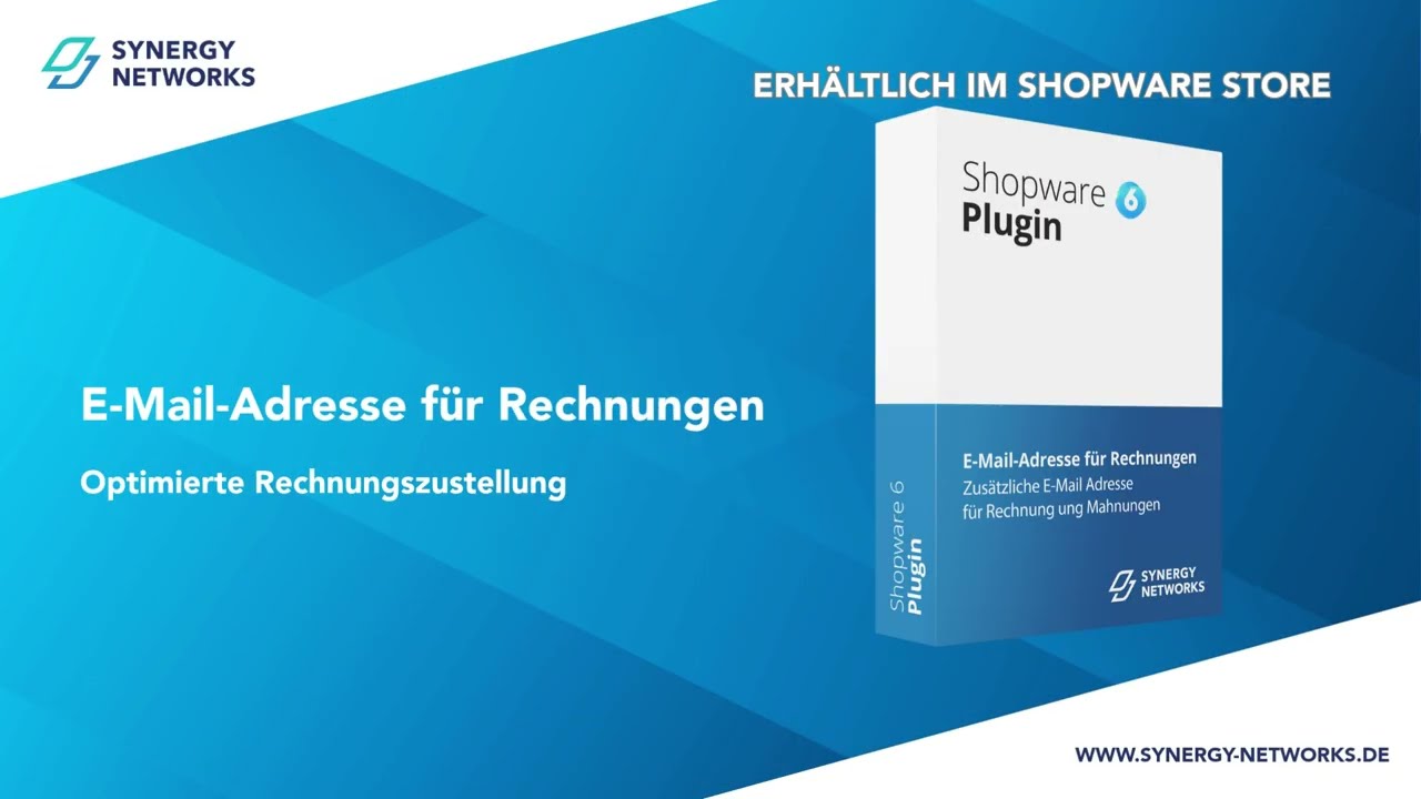 E Mail Adresse für Rechnungen - Shopware 6 Plugin