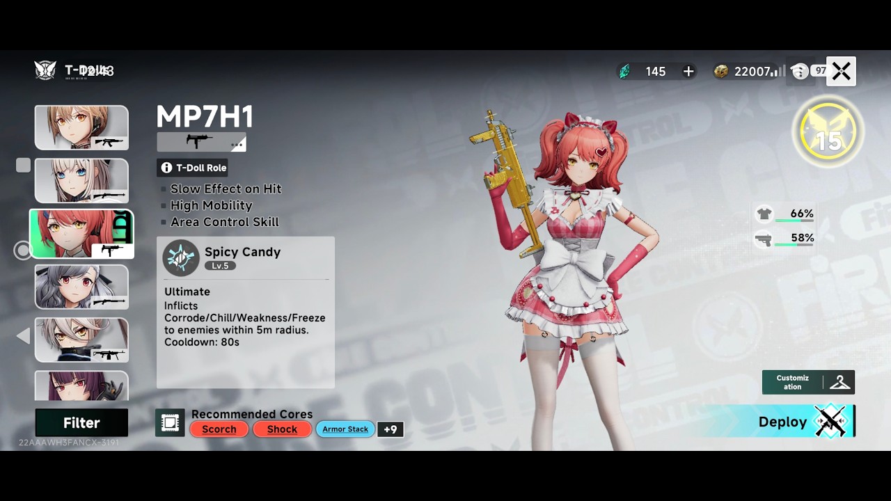 Gameplay Skin MP7H1 - Girls' Frontline: Fire Control (Android)