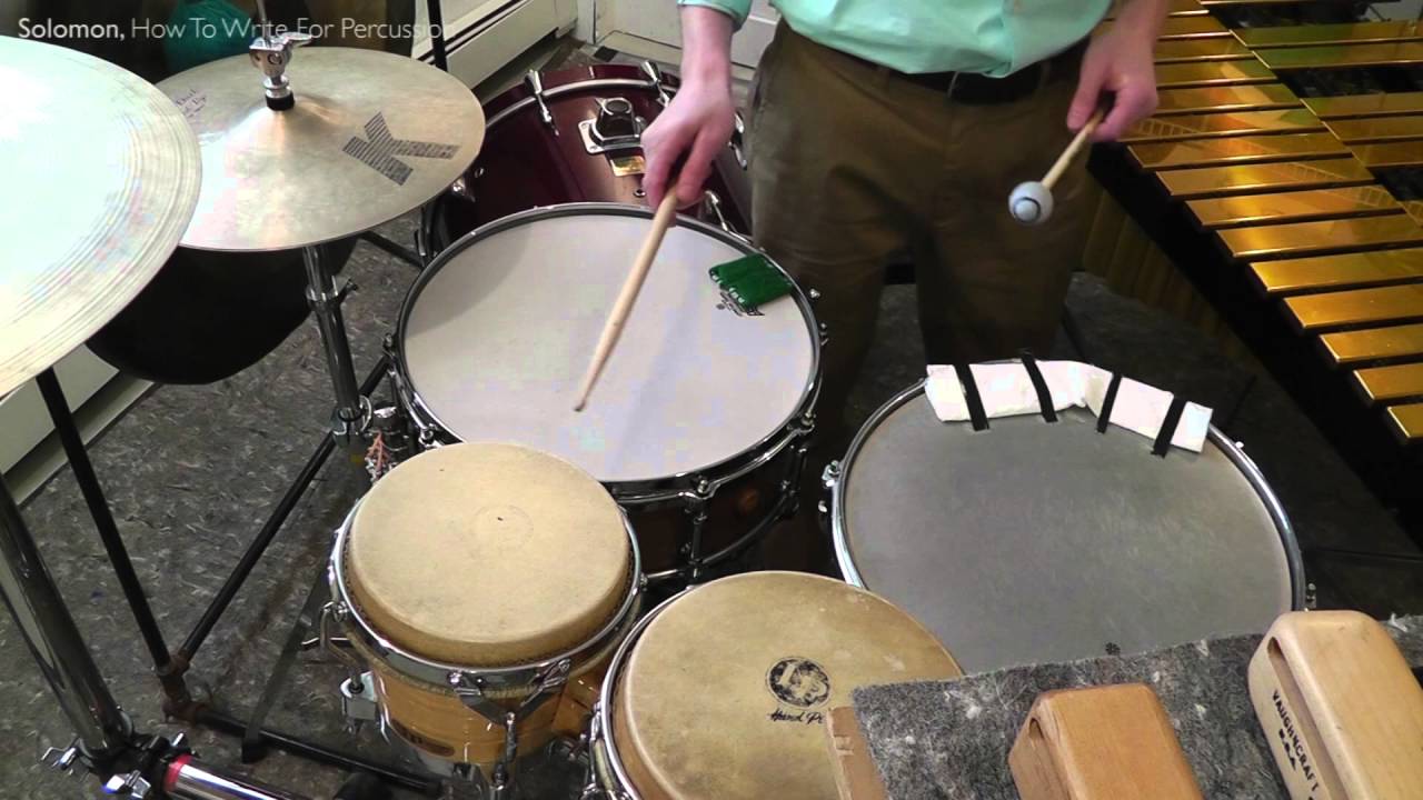 From Samuel Z. Solomon, How To Write For Percussion, Video 6.f Tom-toms, Snare Drums, Bass Drums