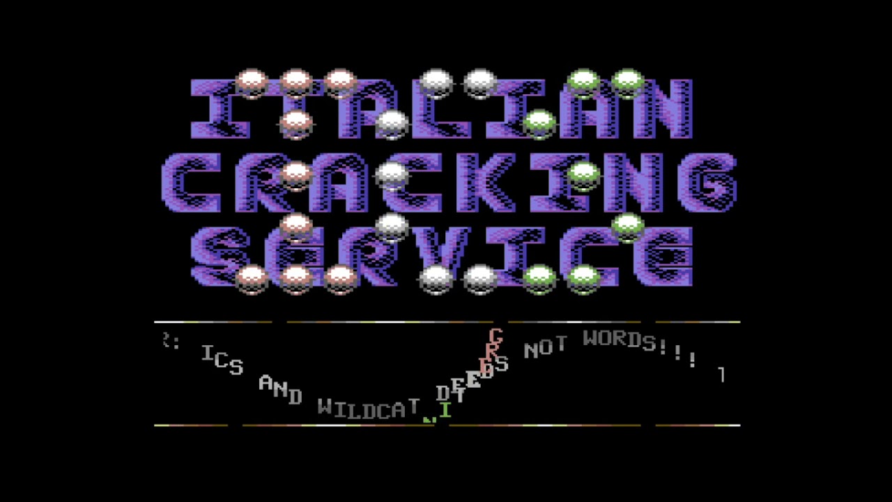 Italian Cracking Service - ICS Intro (Beating bobs+sine Scroller) | C64 Crack Intro
