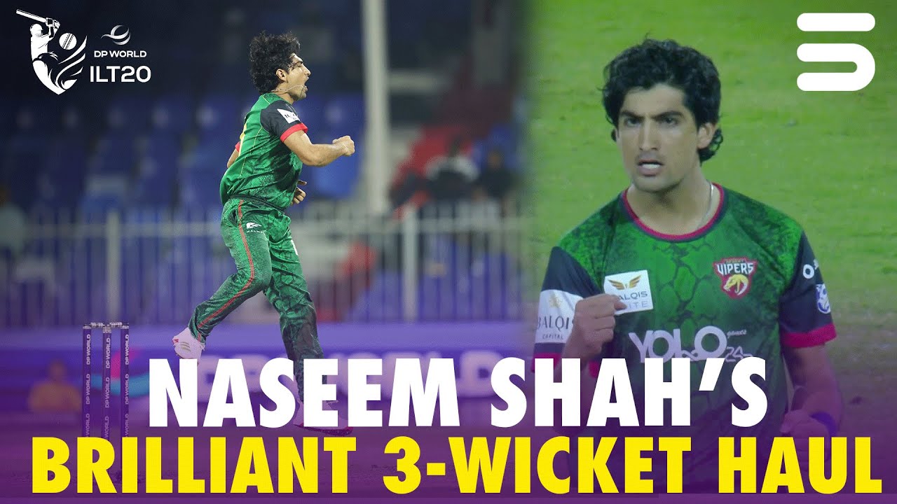 Naseem Shah’s 3 Wicket Haul 🔥🏏 | Sharjah Warriorz vs Desert Vipers | M 28 | DP World ILT20 | M3Y1J