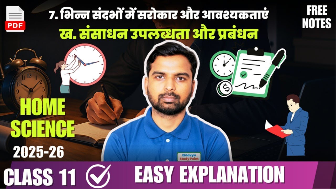 Class 11 home science Chapter 7 Bhinna sandarbhon men sarokar aur aavshyaktayen  2025 - 26
