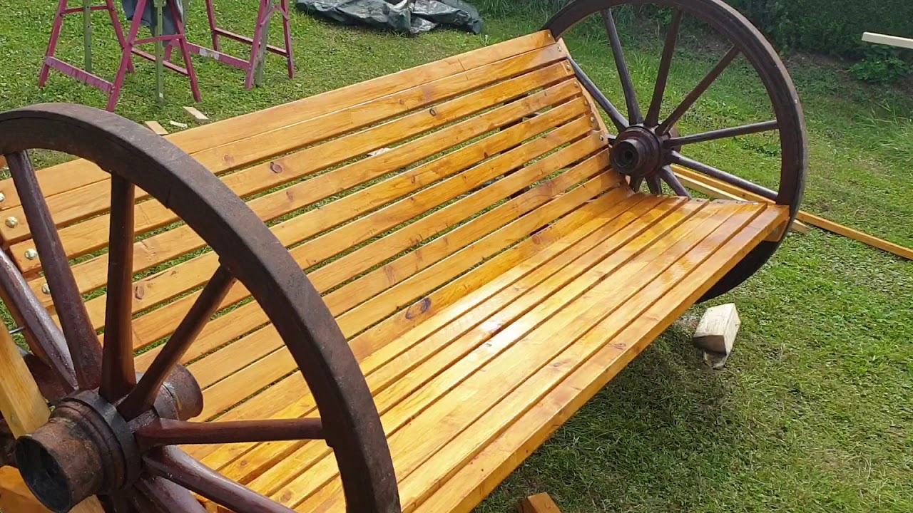 Gartenbank aus wagenr&auml;dern, Drehbar