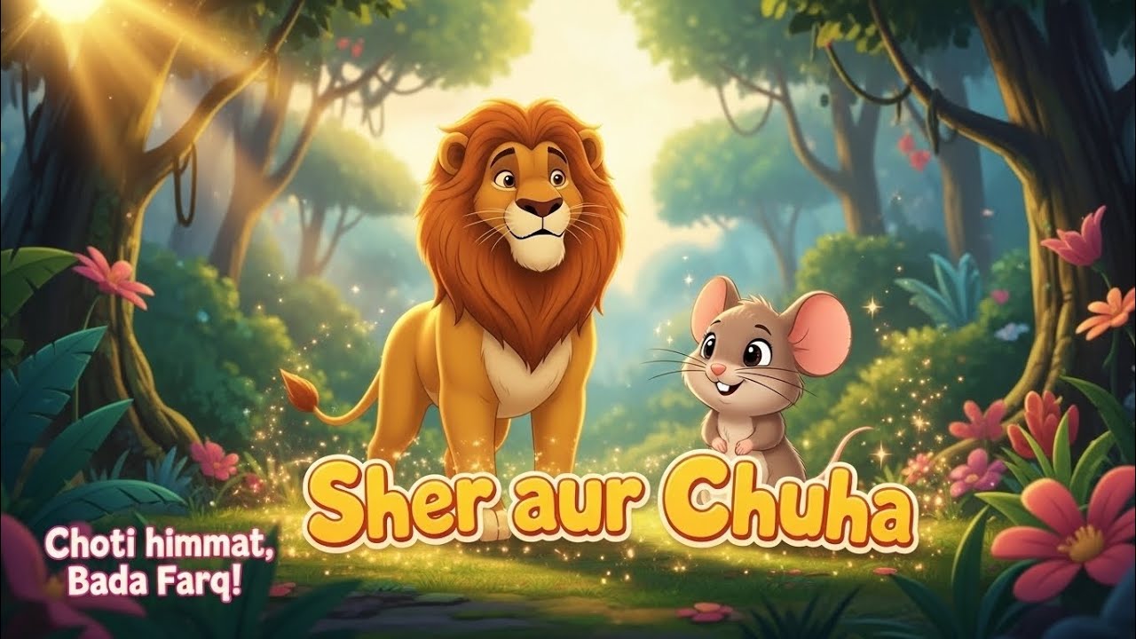 Sher aur Chuha Moral Story for Kids 🦁🐭 | Lion and Mouse Famous kids Cartoon@LittleKidsTalesTv 