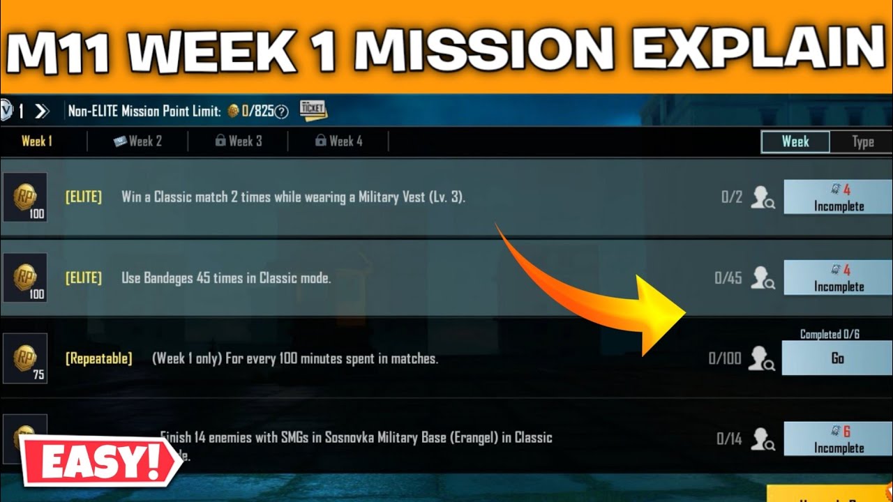 BGMI WEEK 1 M11 ROYAL PASS MISSION EXPLAIN IN HINDI | PUBG MOBILE M11 RP WEEK 1 MISSION EXPLAIN