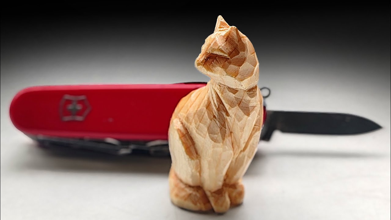 Simple 1x1 Cat | Step-By-Step Beginner Whittling Tutorial