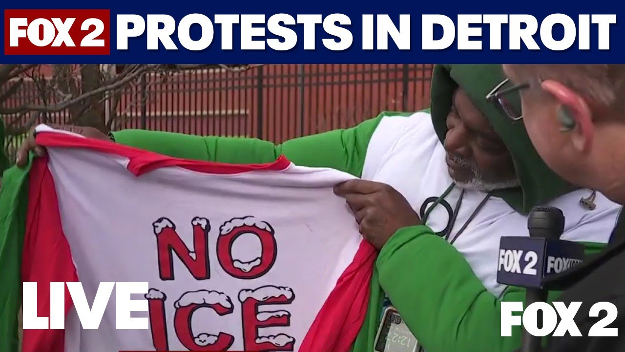 LIVE I Protests growing in Detroit ahead of Donald Trump's speech to economic club