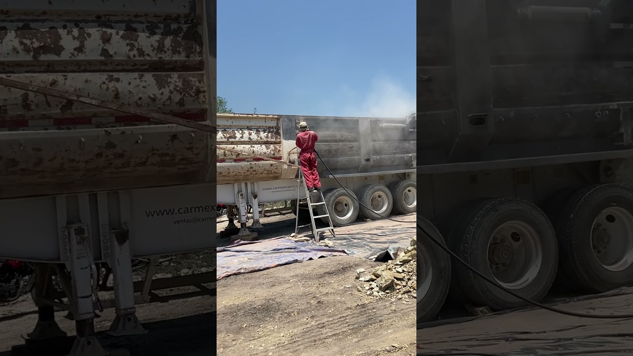 Preparaci&oacute;n de superficie con limpieza a sandblast  a metal gris