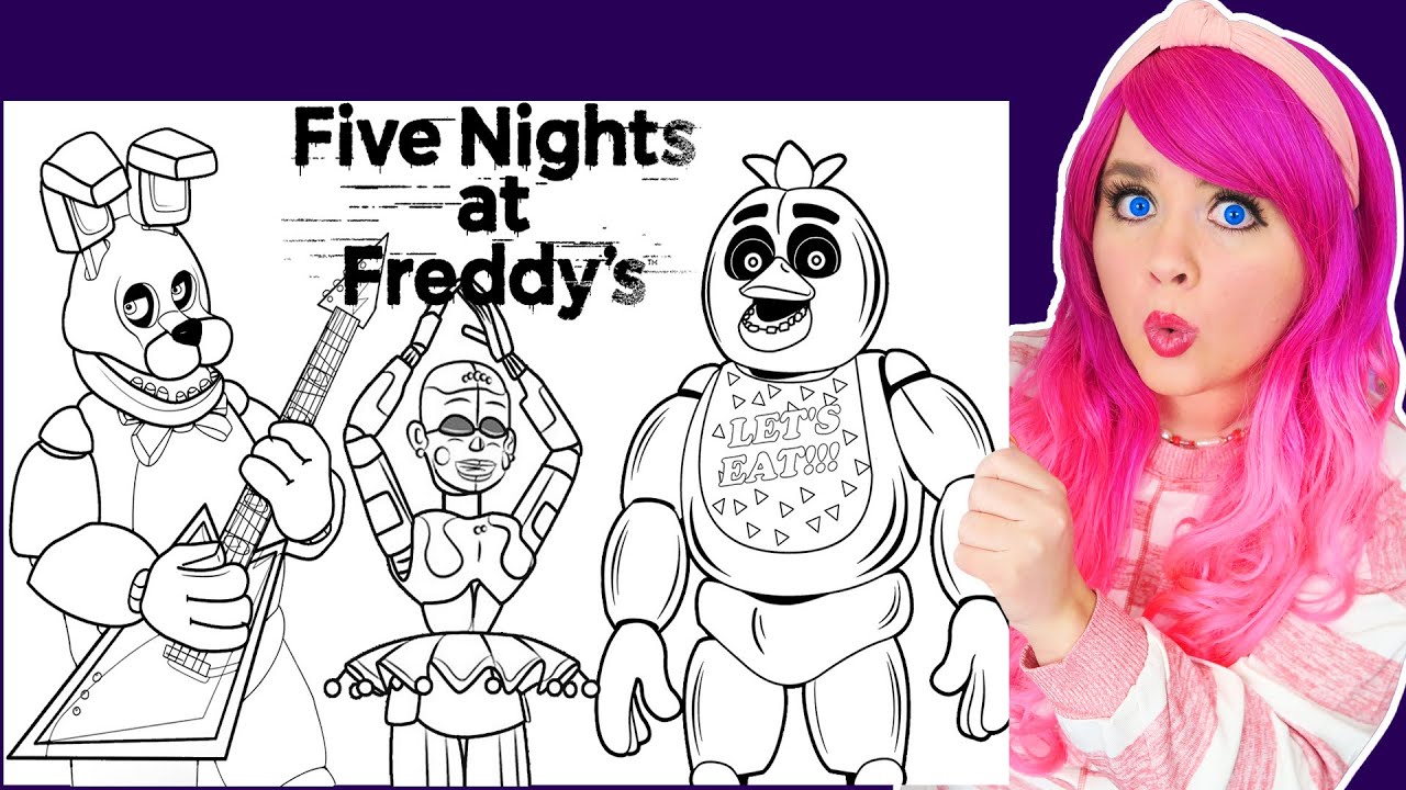 Coloring Five Nights at Freddy's Coloring Pages | Bonnie, Chica & Ballora