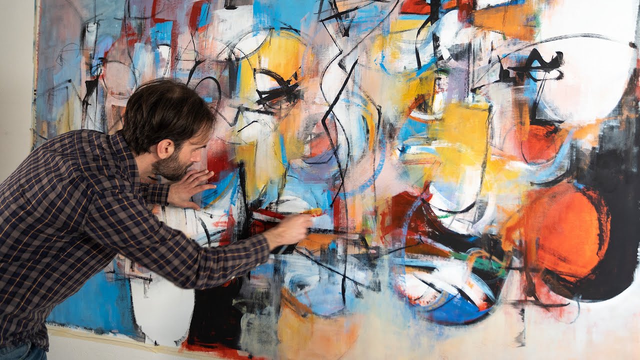 Francesco D'Adamo - Oil painting time-lapse (Abstract Expressionism, Lyrical Abstraction)