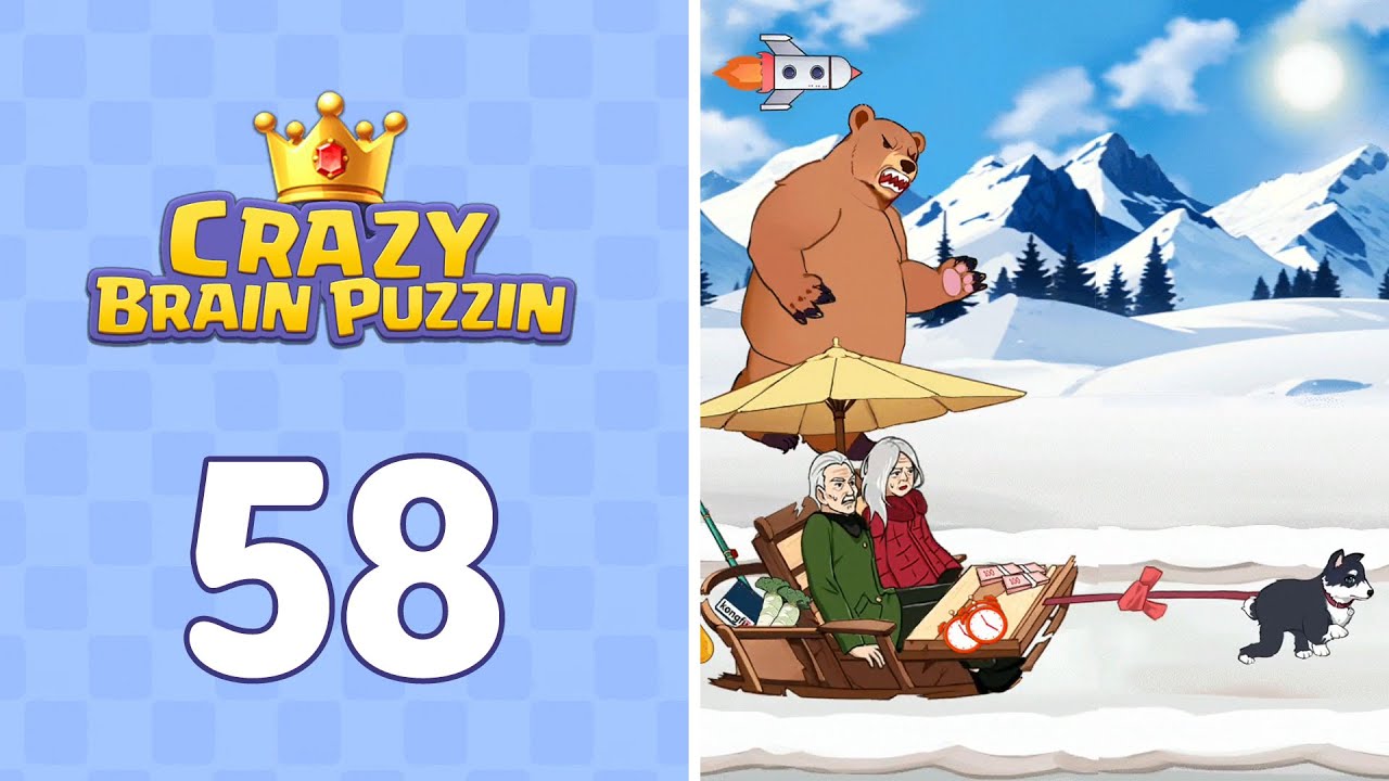 Crazy Brain Puzzle Level 58 Sled Escape | Complete Walkthrough & Solutions! 🎯