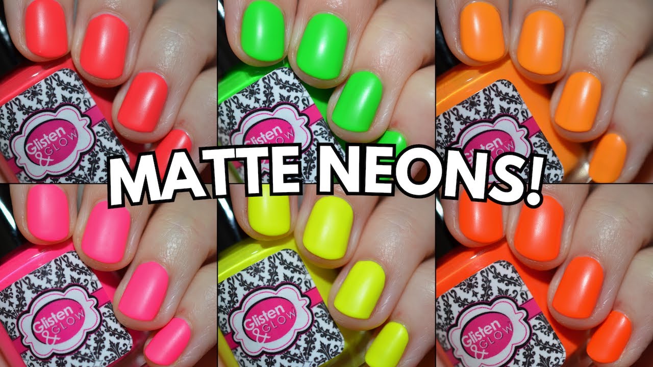 Matte Neon Nail Polish Glisten & Glow Tiki Time Collection