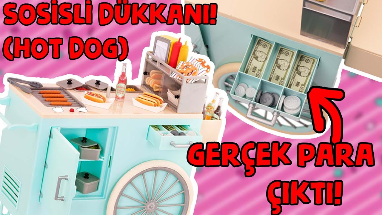Hot Dog Arabasının içinden Gerçek Para Çıktı! Our Generation Sosisli Sandviç Dükkanı BidünyaOyncak🦄