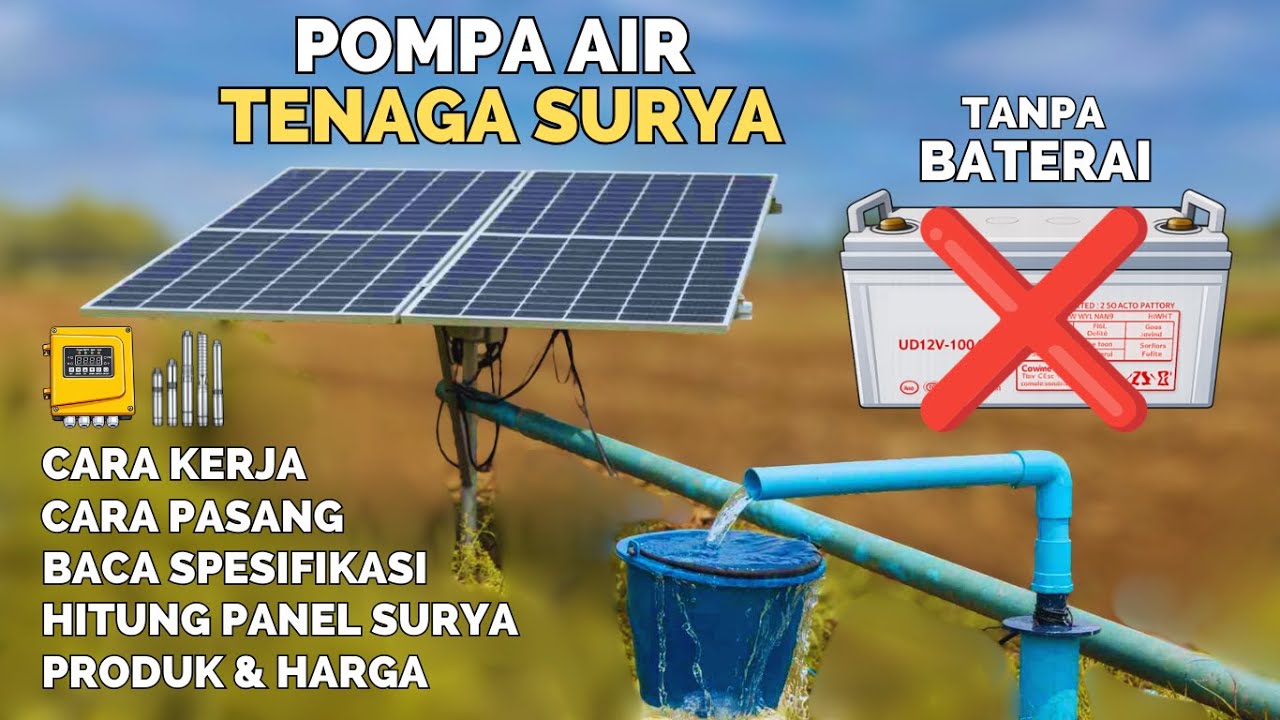 POMPA AIR TENAGA SURYA TANPA BATERAI | COCOK UNTUK KEBUN, SAWAH, TAMBAK