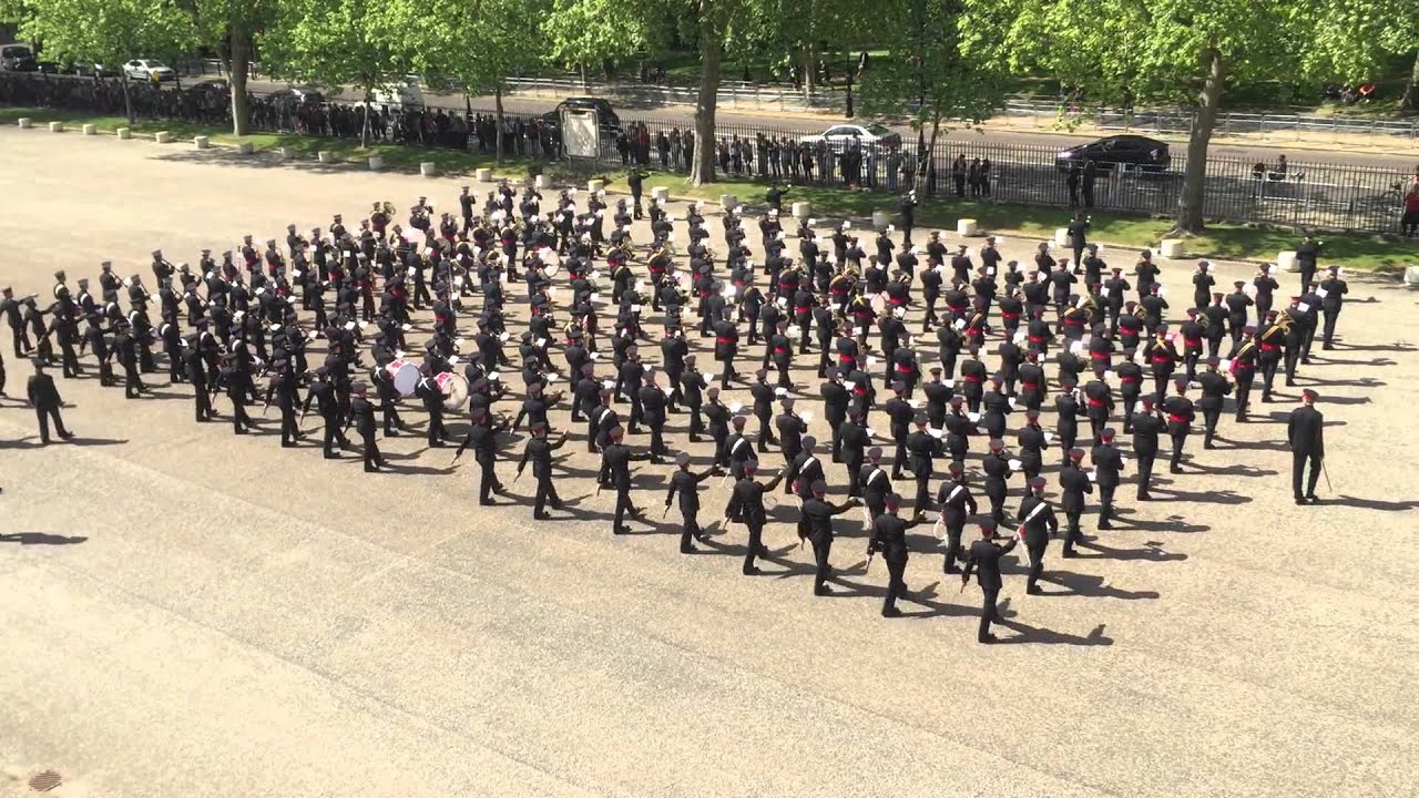 Trooping The Colour 2015 Rehearsal - Spin Wheel from Above