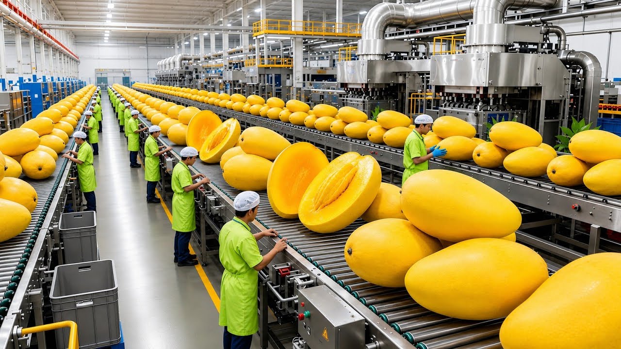How Premium Mango Juice Is Made | Inside the Modern Mango Juice Factory  Complete Industrial Process