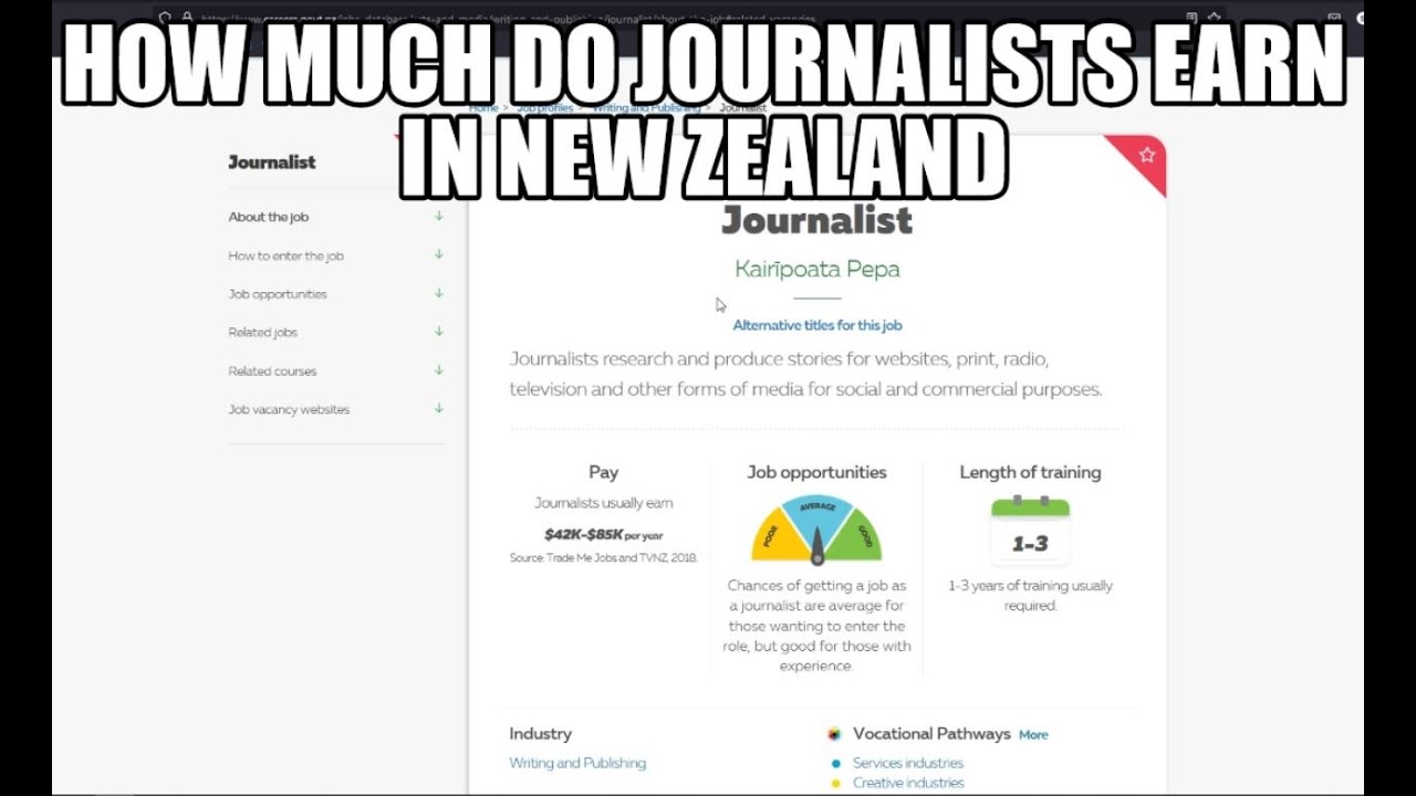 How much do journalists earn in New Zealand