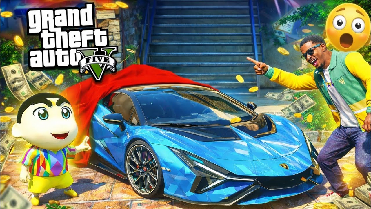 🥳 AAJ FRANKLIN KA BIRTHDAY HAI SHINCHAN NE CAR GIFT KIYA🎂... #gta 