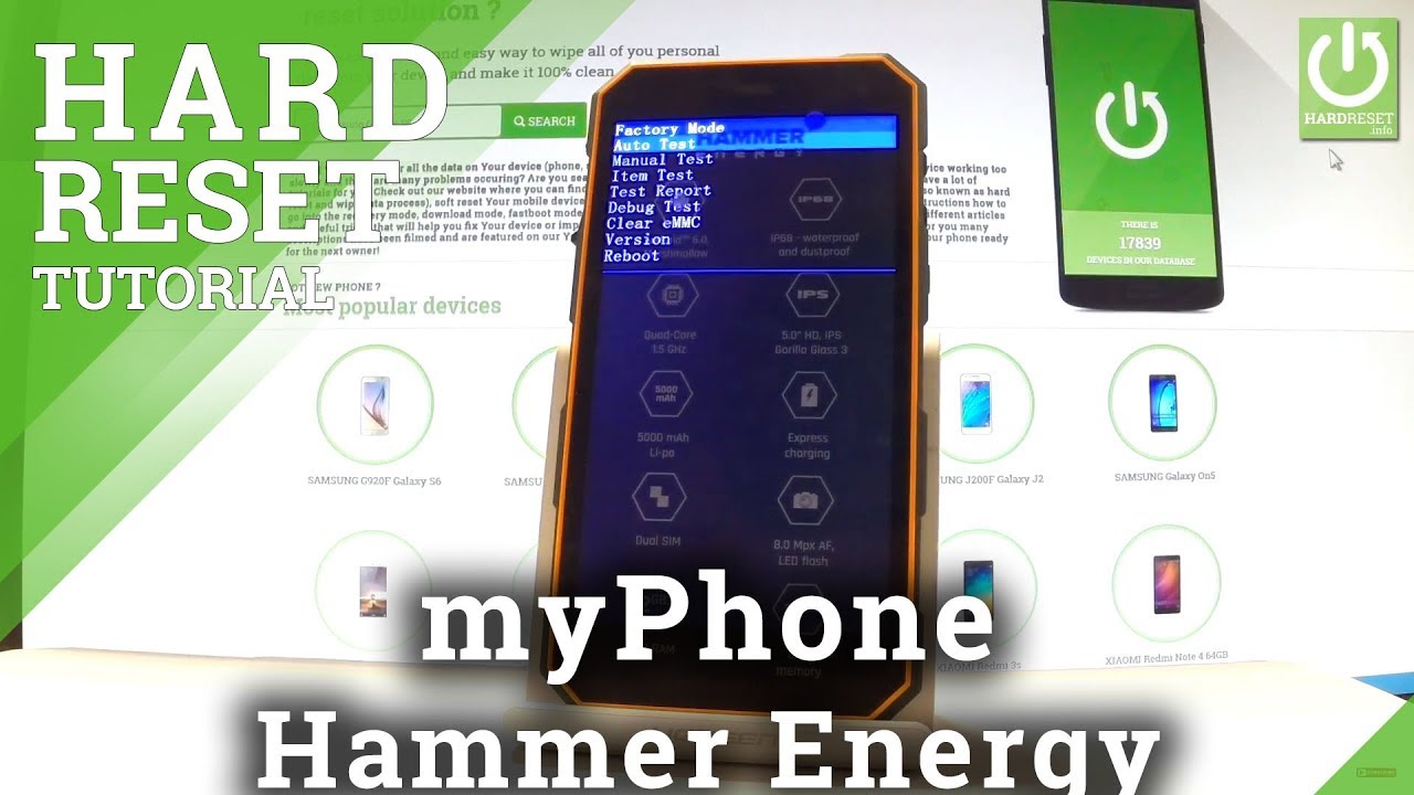 Hard Reset myPhone Hammer Energy - Bypass Screen Lock / Clear eMMC