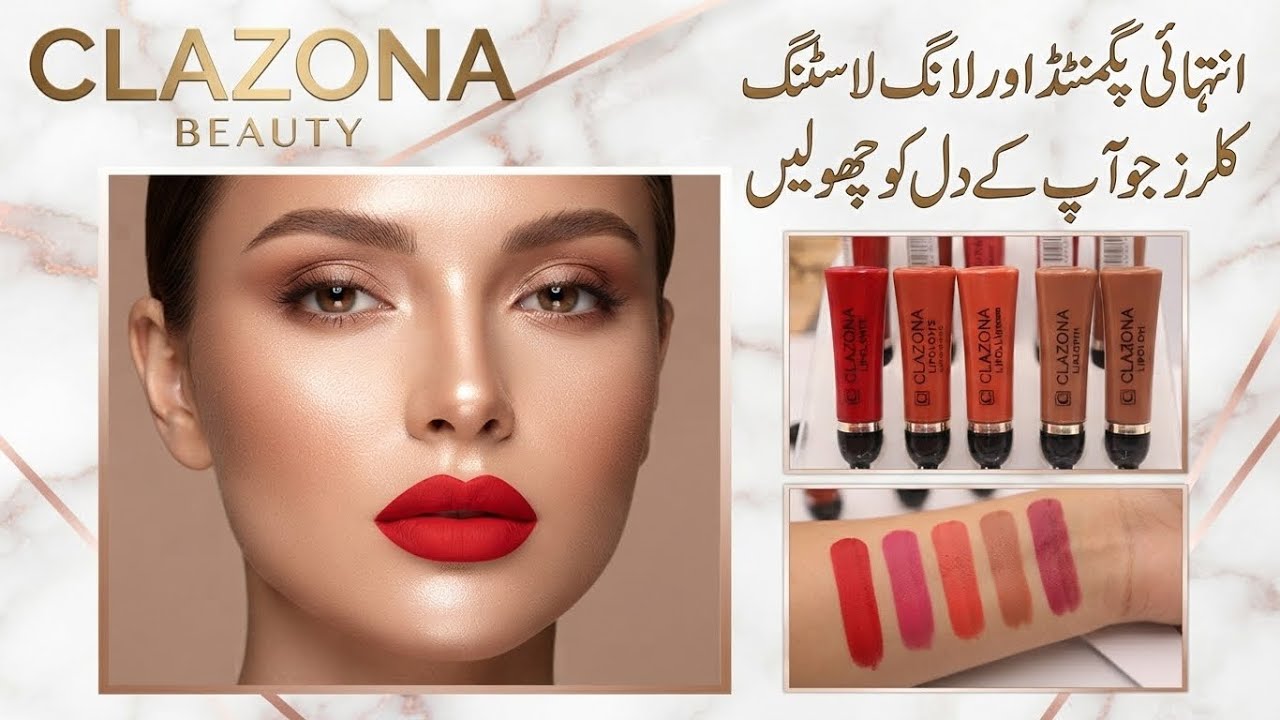 clazona matte waterproof lipstick color ￼| bridal lipstick collection no in shades ￼@Mahrozmakeup 