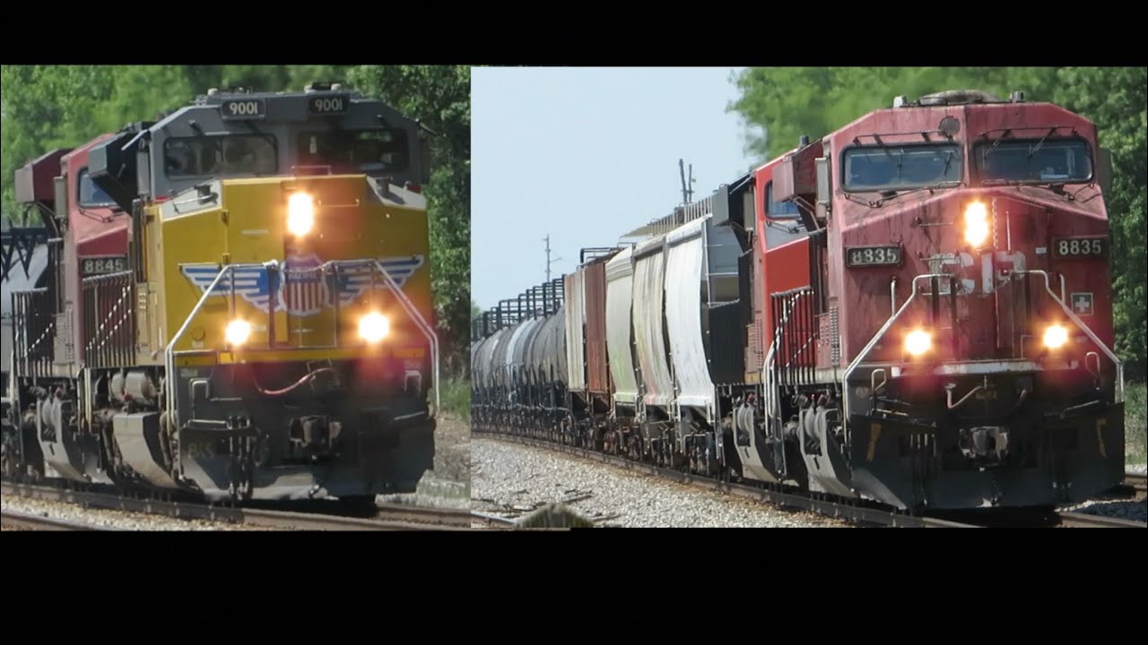 THE GREAT RACE OF TWO CP 254s! UP 9001 Races CP 8835 On The CP Watertown Sub and  Amtrak #8 Action
