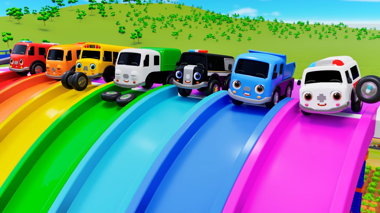 Slide Song and Wheels On The Bus with Learn Vegetables | Nursery Rhymes & Kids Songs | Baby Car TV