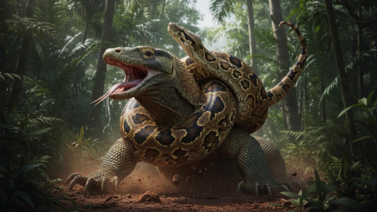 Komodo Dragon vs Sabertooth | Extreme Wildlife Battle in the Jungle