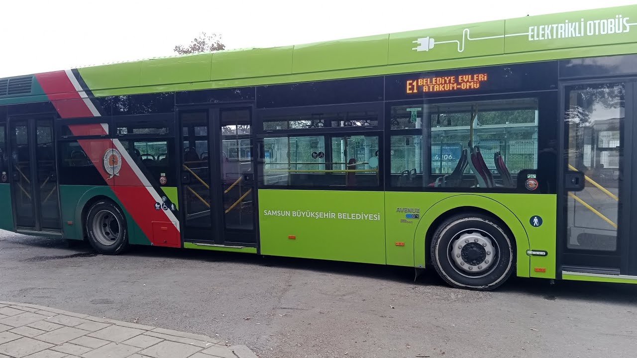 Samsun'da E1 hattı ile OMÜ - Soğuksu Plantonluğu arasında Elektrikli otobüs ile tam tur
