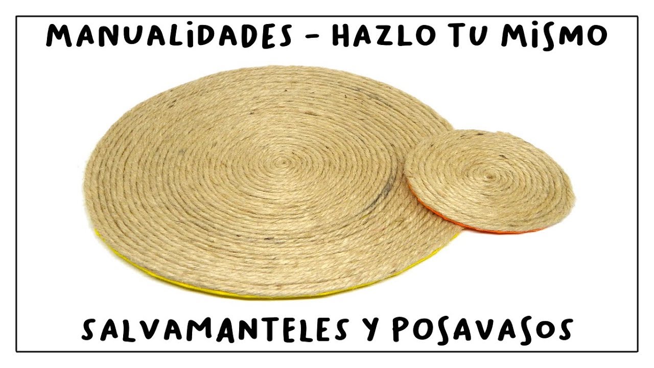 Cómo hacer SALVAMANTELES y POSAVASOS con CUERDA de YUTE de manera sencilla
