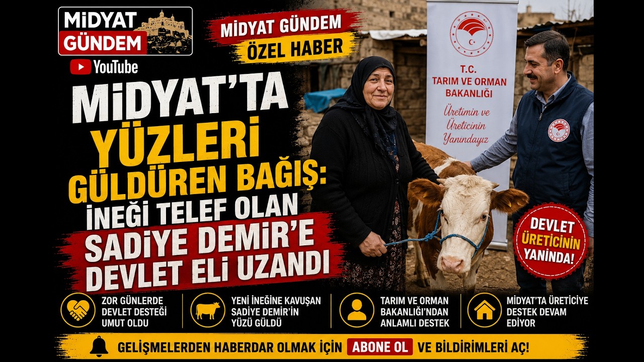 Midyat'ta Yüzleri Güldüren Bağış: İneği Telef Olan Sadiye Demir'e Devlet Eli Uzandı