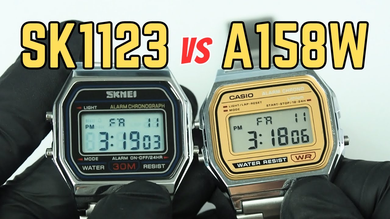 Skmei 1123 vs Casio A158W, Budget Retro Digital Comparison Review